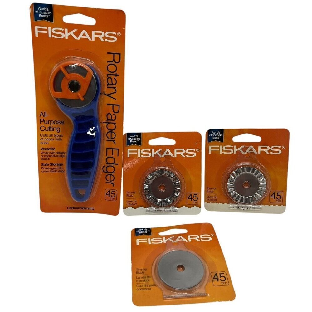 Fiskars Rotary Paper Edger 25 mm Trimmer Pinking Victorian Blade Lot New